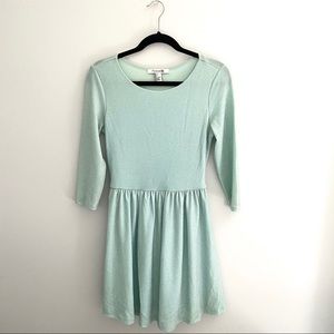 Sparkly Baby Blue Skater Dress Silver Detail, L